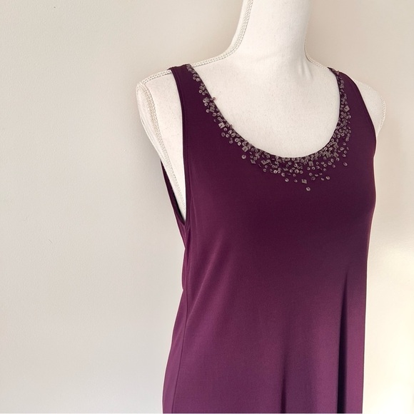 Eileen Fisher Purple Silk Sequin Tank Top - Picture 13 of 14